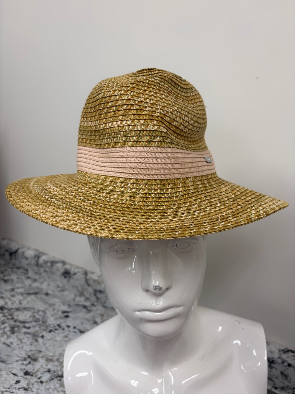 Barbour Straw Sun Hat with Blush Band